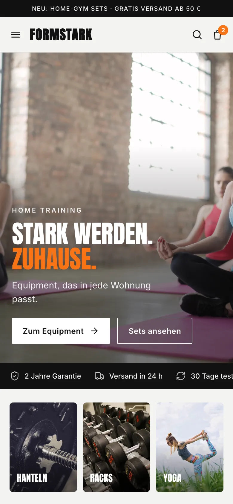 Beispiel-Shop Formstark am Handy