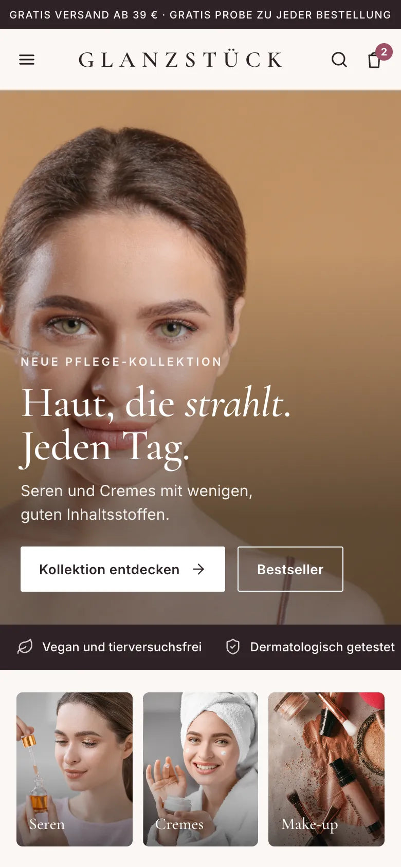 Beispiel-Shop Glanzstück am Handy