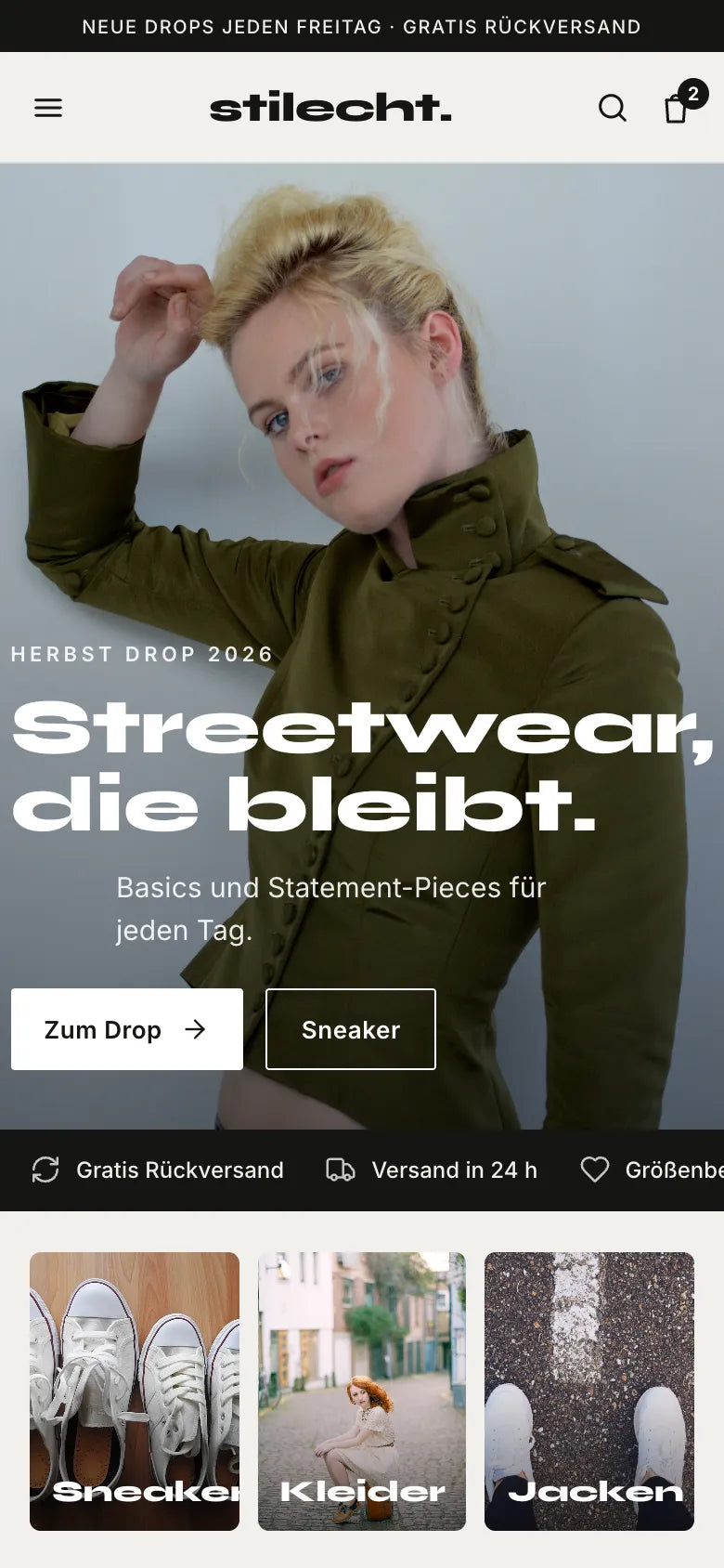 Beispiel-Shop Stilecht am Handy